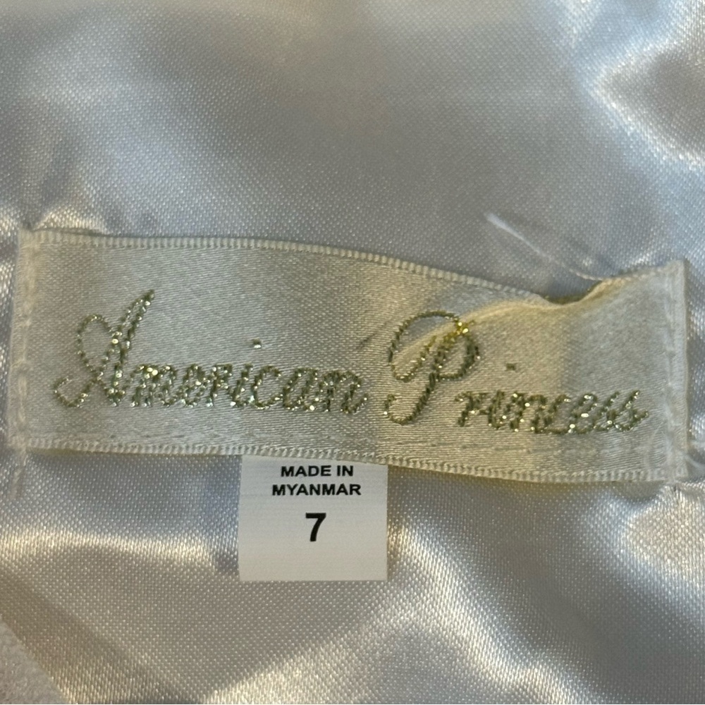 American Princess White and Pink Floral Dress Girls Size 7 - Picture 3 of 6